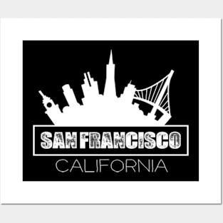 San francisco sf bay area california skyline Posters and Art